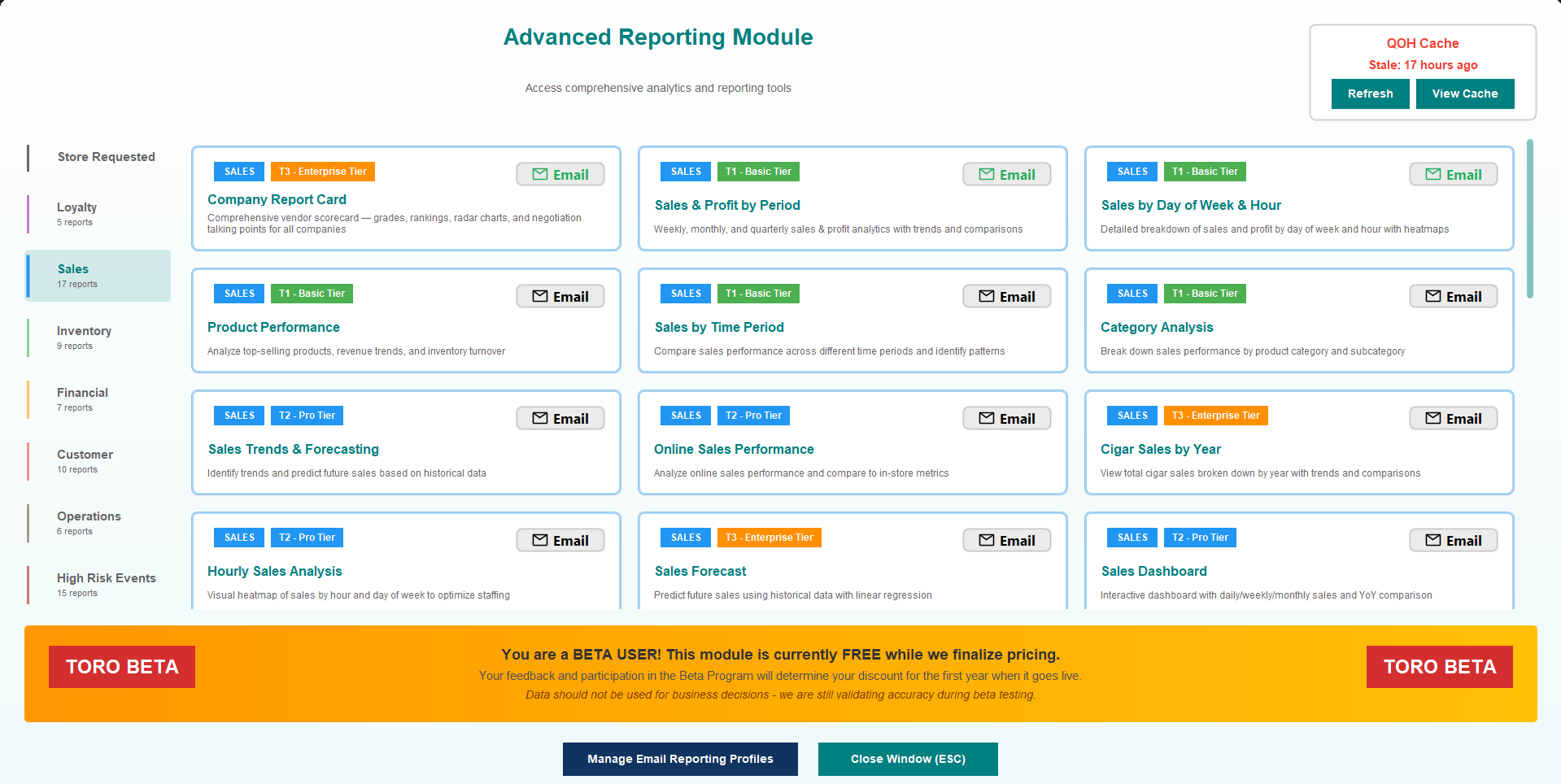 Advanced Reporting Module
